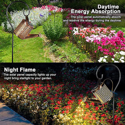 Solar Watering Can Lights, LED Lantern Outdoor Light, Hanging Waterproof Outdoor Shower Garden Lights,Solar Lanterns for The Garden Pathway Yard Lawn Patio Landscape Decor (with Bracket)
