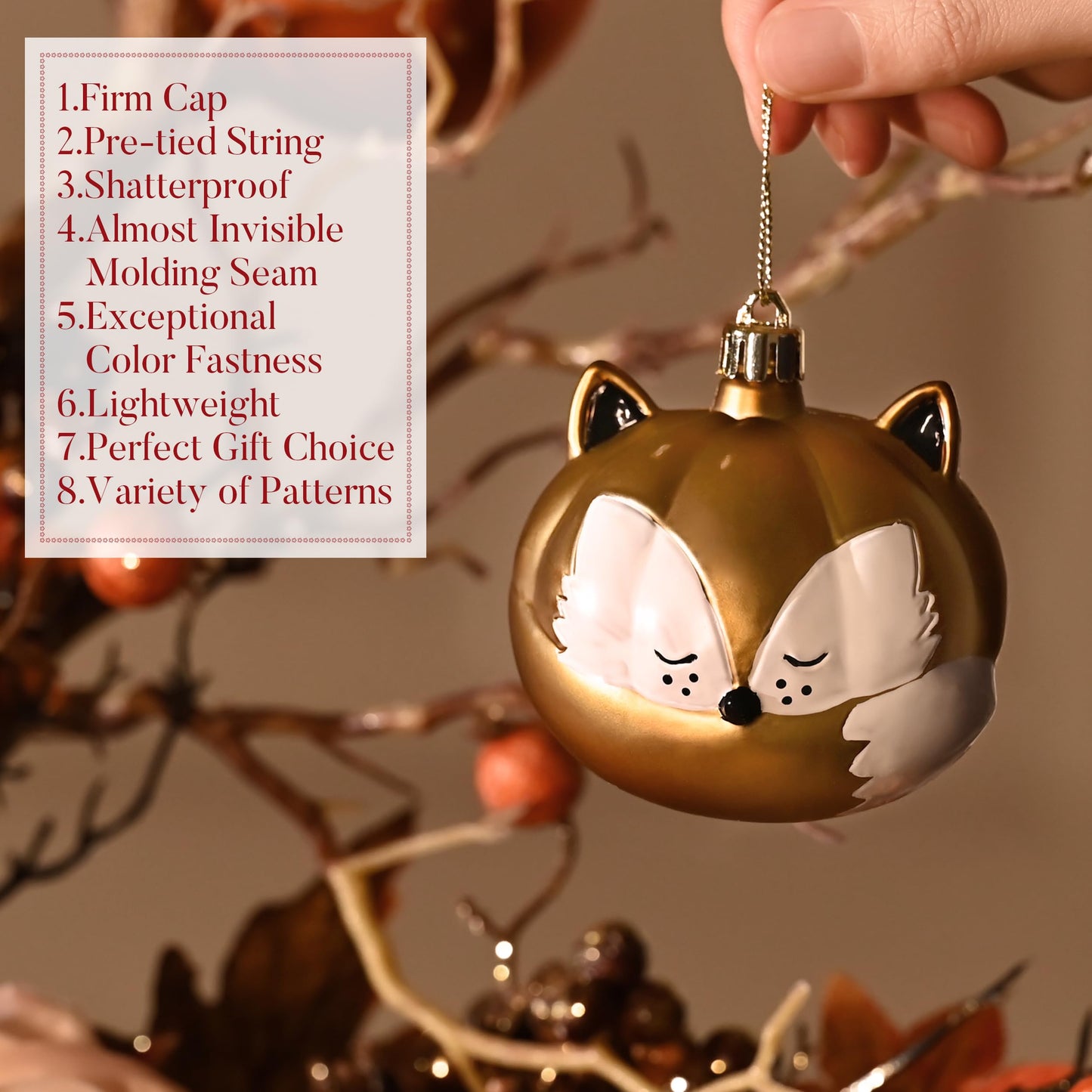 Valery Madelyn Fall Tree Ornaments for Home, 50ct Shatterproof Fall Tree Decorations Orange Hanging Ball Gnome Decor for Harvest Thanksgiving Autumn