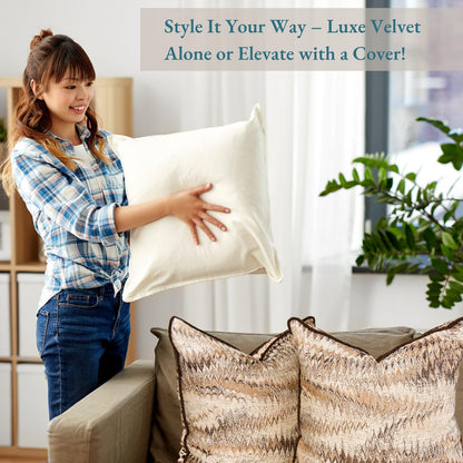 LANE LINEN Throw Pillow Insert - Pack of 2 16x16 Pillow Inserts for Decorative Pillow Covers, Throw Pillows Insert for Couch - White