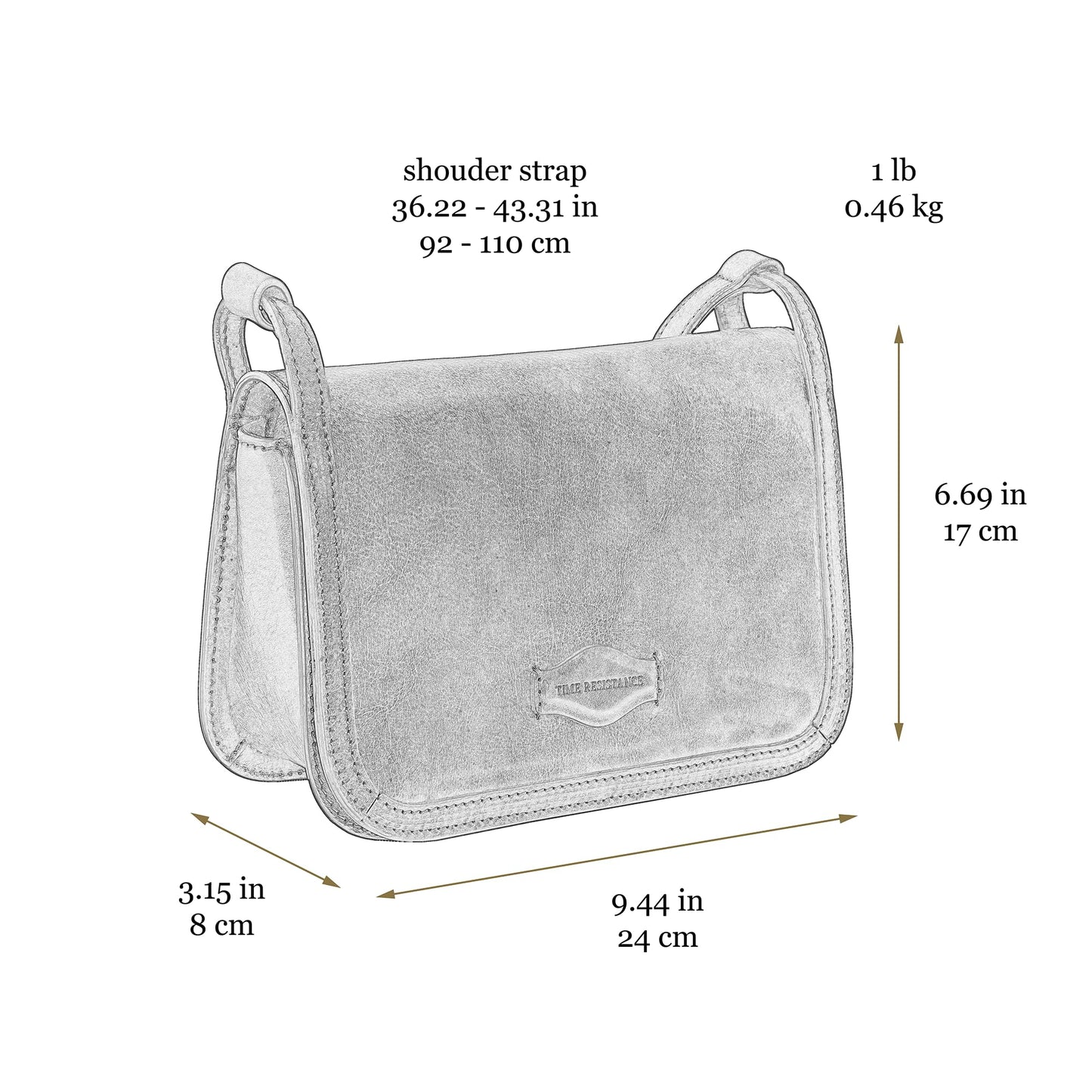 Time Resistance Leather Crossbody Bag – Messenger Bag with Magnetic Closure - Leather Handbag Purse for Women (Brown)