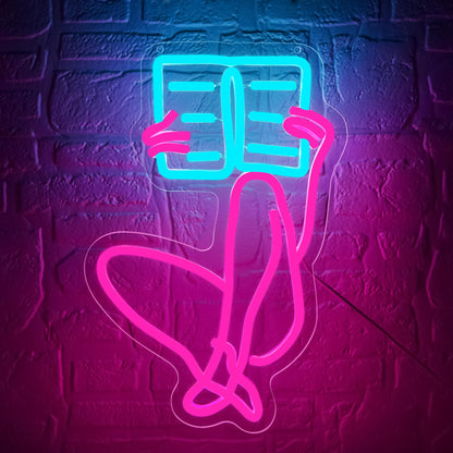 Read Books Neon Sign for Wall Decor Reading Neon Light Dimmable LED Book Neon Light Up Sign for Reading Room Study Room Classroom Bookstore Library Museum Birthday Gifts Art Size16.9 * 9.8In(WZCP065)