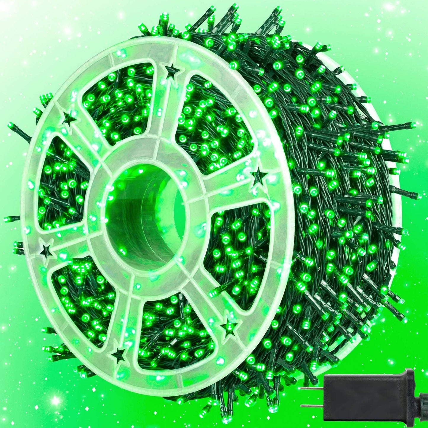 kemooie 500 LED Green St. Patrick's Day Lights, 164 FT Waterproof Fairy String Lights with 8 Modes & Memory Function, Plug in Outdoor String Light for Xmas Garden Balcony St. Patrick's Day Decor