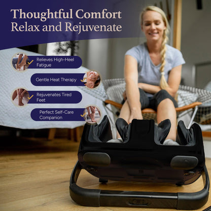 Cloud Massage Shiatsu Foot Massager with Heat - Deep Kneading & Compression, Adjustable Intensity, Multi-Mode Leg and Foot Massager with Remote Control, Anti-Slip Base - Standard Size, Black
