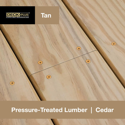 Deck Plus 3 Inch Epoxy Coated Exterior Wood and Fence Screws #10 x 3 Torx/Star Drive Included Coarse Thread, Outdoor Rust Resistant Decking Screw, Tan, 5 lb Box, 310 Pieces | 48419