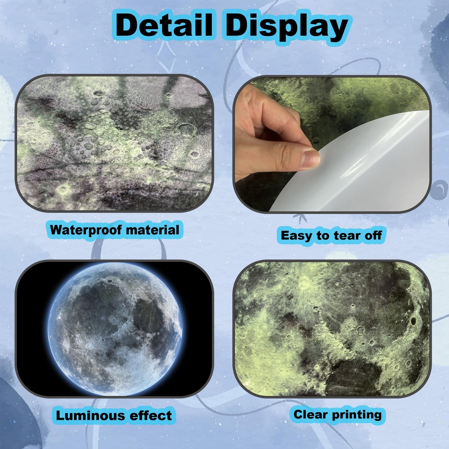 Glow in The Dark Stars and Moon for Ceiling, 951 PCS Wall Stickers for Girls Room Baby Nursery Birthday Christmas Gift for Boys（Green）