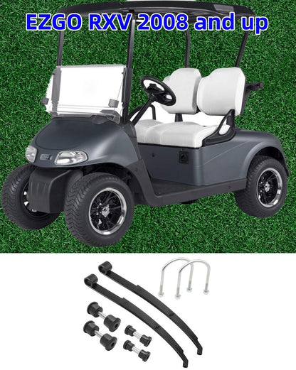 Dr.Acces EZGO RXV Heavy Duty Rear Spring Kit | 2008-Up Golf Cart Upgrade | Dual 2 Leaf Springs with Bushings & U-Bolts, Replaces OEM # 603498, 604494