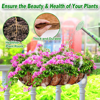 REMIAWY Coco Liners for Planters 24 Inch, 2 Packs Natural Coconut Fiber Coir Flower Basket Window Box Liners, Trough Planter Insert for Outdoor Plant Large Pots Garden Fence Decoration