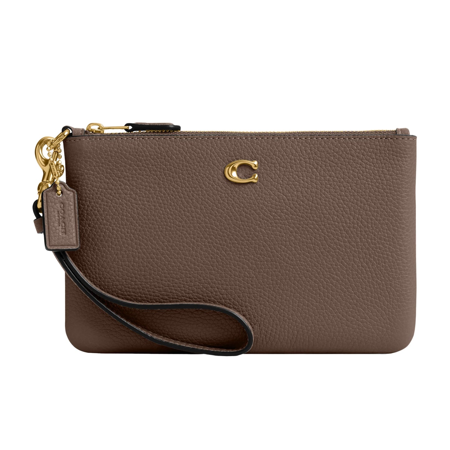 COACH Polished Pebble Leather Small Wristlet
