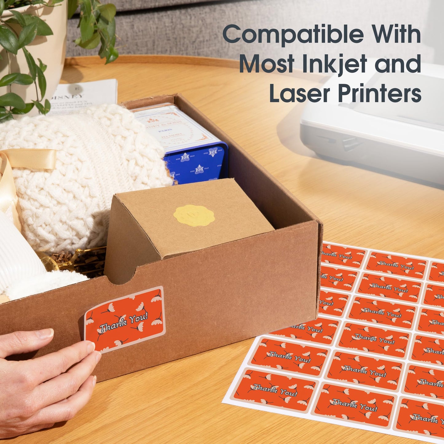 8.5" X 11" Matte White Full Sheet Labels (100 Sheets, 100 Stickers) Printable Sticker Paper for Laser & Inkjet Printers - Spartan Industrial Template R026