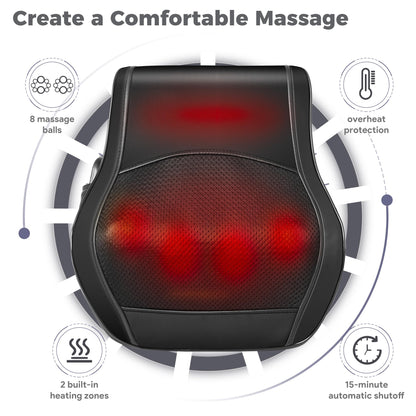 Brelley Neck and Back Massager for Pain Relief Deep Tissue with Heat, Shiatsu Shoulder Massager with Bi-Directional Rotating Head for Neck, Back, Shoulders, and Legs