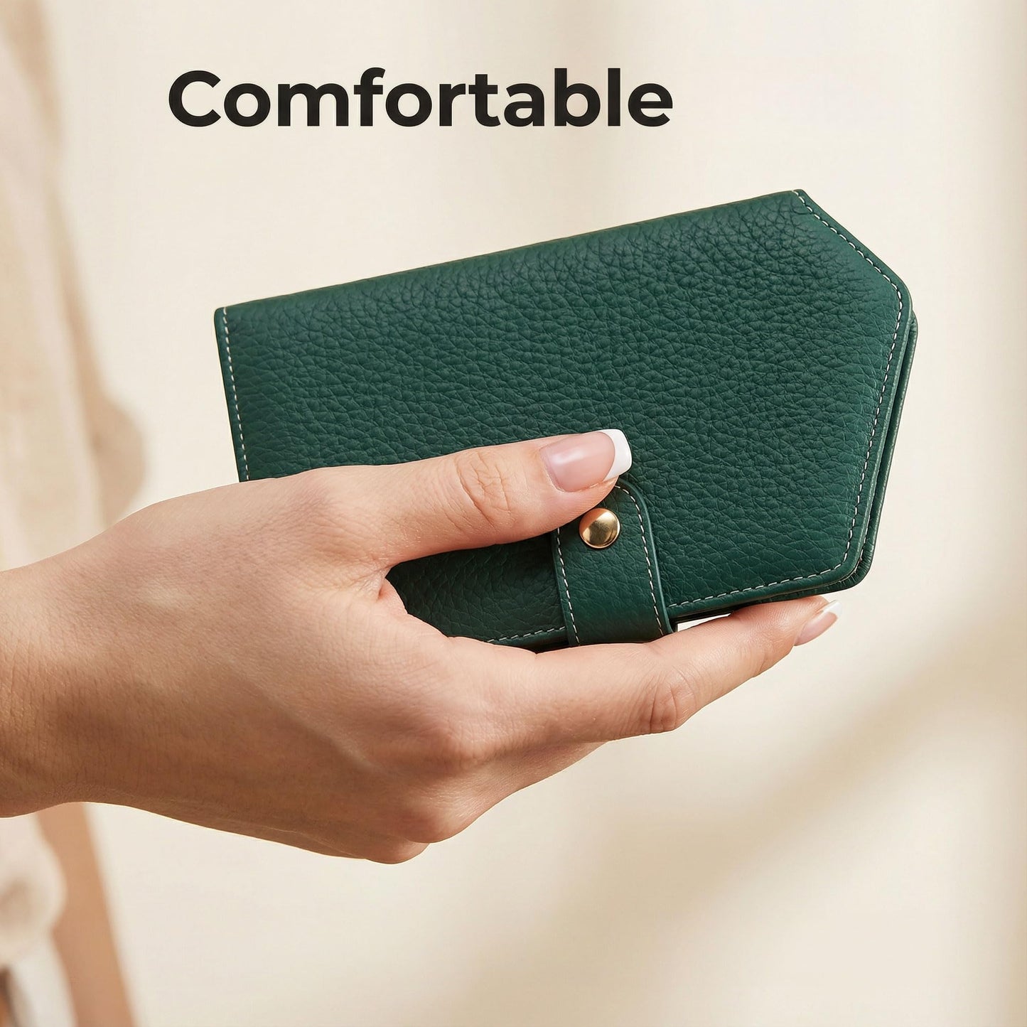 Cute RFID Passport Wallet for Women Leather Slim Passport Holder Travel Wallet Cover with Zipper Coin Purse, Credit Card, Sim and Tticket Slots (Green)