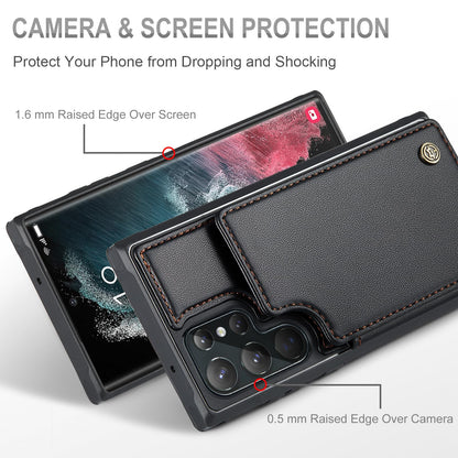 Vinich for Samsung Galaxy S22 Ultra Wallet Case with Card Holder, RFID Blocking Credit Slots Kickstand Shockproof Phone Cover Fit for Galaxy S22 Ultra 6.8" Black