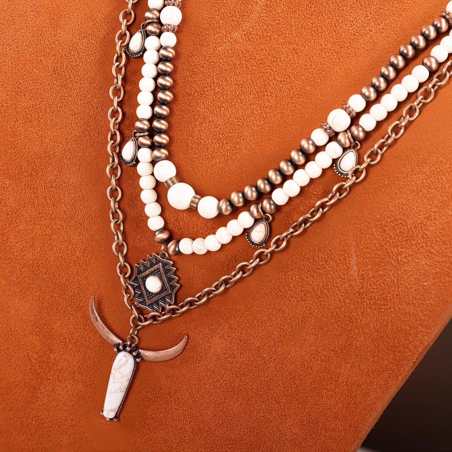 Montana West Rustic Couture's Western Turquoise Necklace Jewelry for Women Cowgirl Vintage Necklace RNS-WH01WT