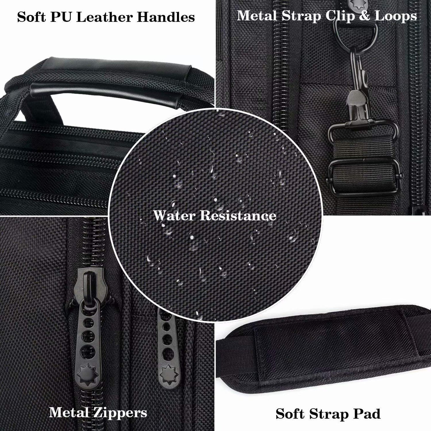 Ytonet Laptop Briefcases for Men, 17 Inch Expandable Briefcase Computer Bags for Laptop for Men, Water Resistant Multi Compartments Men's Work Bag with Luggage Strap for Bussiness Travel, Black
