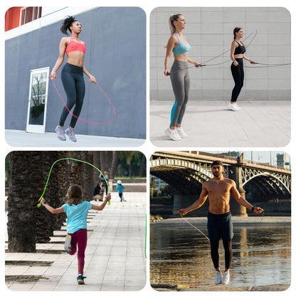 2 Pack Jump Rope for Fitness, Speed Rope Skipping Rope for Men, Kids and Women, Jumping Rope for Workout, Tangle-Free PVC Long Jump Rope Set, Adjustable Exercise Jumping Rope Boxing for Adult