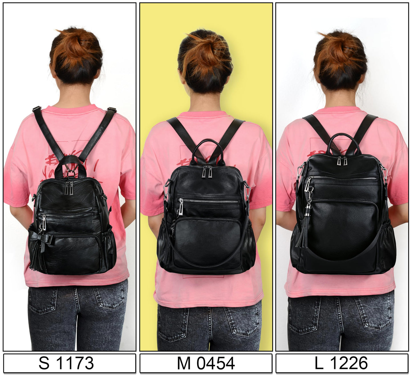 UTO Women Backpack Purse Leather Vegan Ladies Fashion Designer Rucksack Convertible Travel Shoulder Bag with Tassel Brown