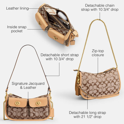 COACH Women's Twin Turnlock Waverly Bag, Jacquard, One Size