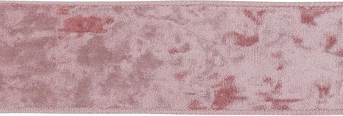MEEDEE Dusty Rose Velvet Ribbon - 2.5 Inch Crushed Velvet Christmas Ribbon, 10 Yards for Tree Decoration, Wreaths, Crafts