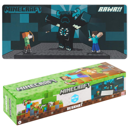 Minecraft Desk Pad for Kids and Teenagers, Non-Slip Desk Mouse Mat 80 x 35cm - Gamer Gifts (Blue)