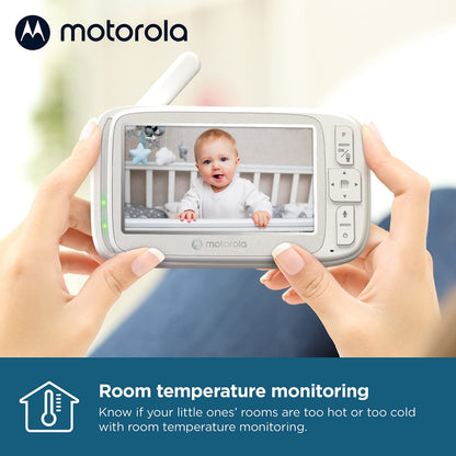 Motorola Nursery VM75 Video Baby Monitor Camera, 1000ft Range no WiFi 2.4 GHz Wireless, 5" Screen, 2-Way Audio, Temperature Sensor, Night Vision