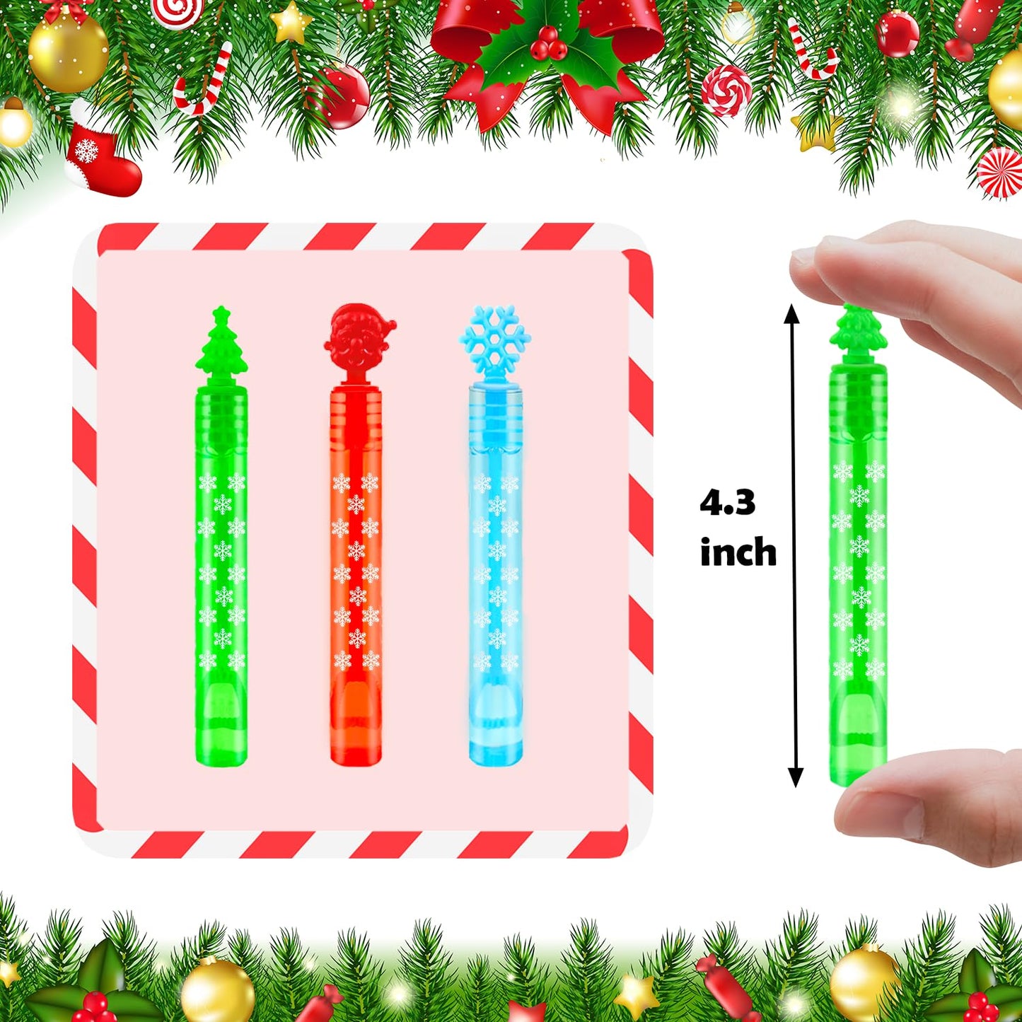 Bulk Christmas Party Favors Prizes for Kids 100 Pack, Christmas Mini Bubbles Goodie Treat Bag Stocking Stuffers for Toddlers, Xmas Holiday Toys Gifts Classroom Supplies Games Giveaways for Boys Girls