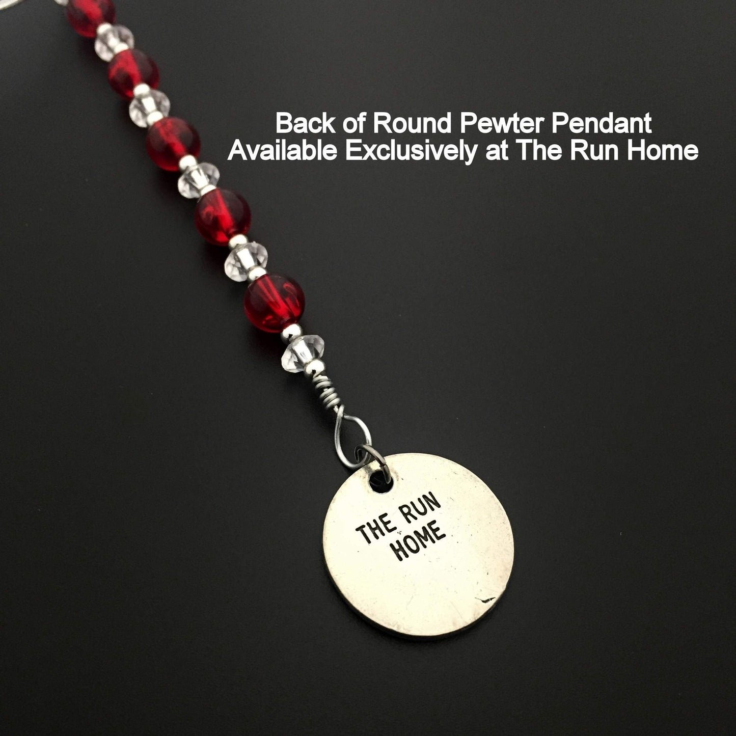 Track Round Ornament - Beaded Snowflake Christmas Ornament with Red Beads