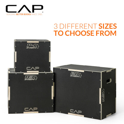 CAP Barbell 3-in-1 Rubber Textured Plyometric Box 24in x 20in x 16 in