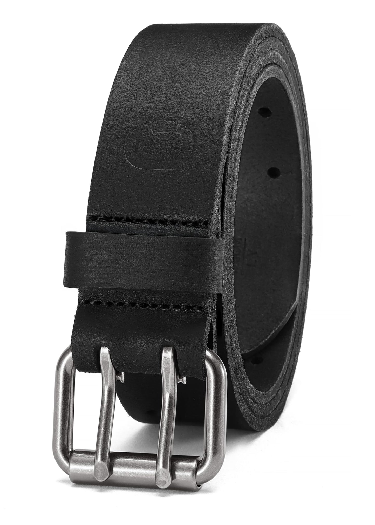 CHAOREN Work Belts for Men Heavy Duty - 1.5" Full Grain Leather Belt Casual - Fully Adjustable, Double Prong (Black)