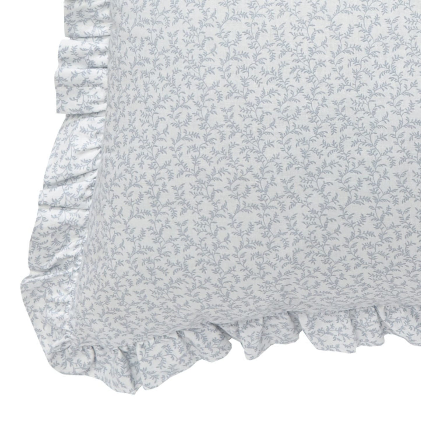 Laura Ashley - Euro Shams, 100% Smooth Cotton with Envelope Closure & Ruffled Edges, Throw Pillow Cover for Bed or Couch, Oeko-Tex Certified (Chloe Blue, 2 Pack)