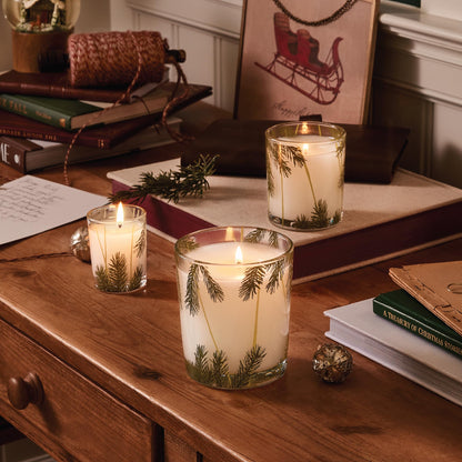 Thymes Frasier Fir Pine Needle Candle – Holiday Candles for Home Scented with Notes of Crisp Siberian Fir, Cedarwood & Sandalwood – Christmas Decor (2 oz)