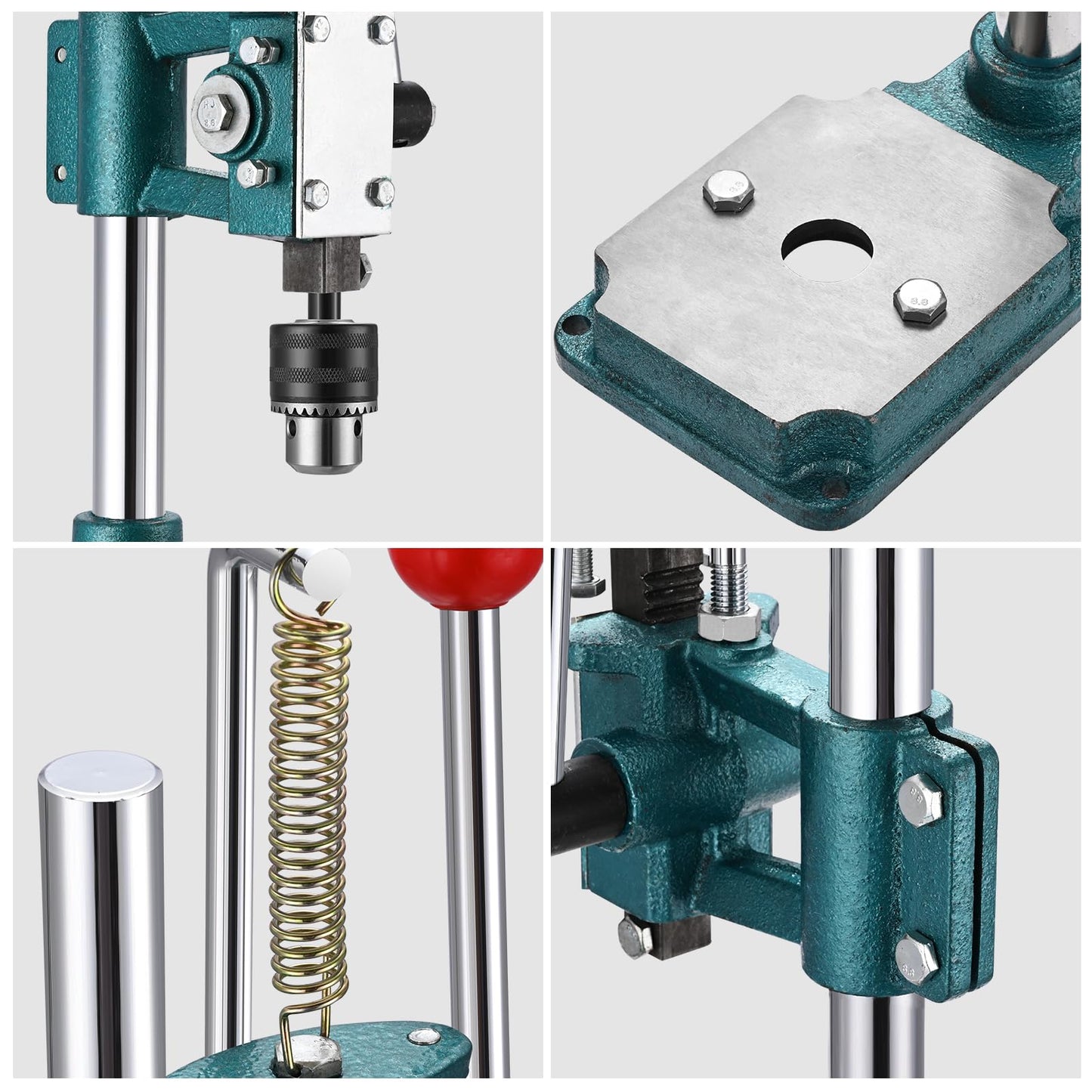 Soiiw Leather Hole Puncher Hand Punching Machine Heavy Duty Manual Press Puncher Punch Tools for DIY Leather Craft Punching Holes with 1.5-13mm Clamping Chuck