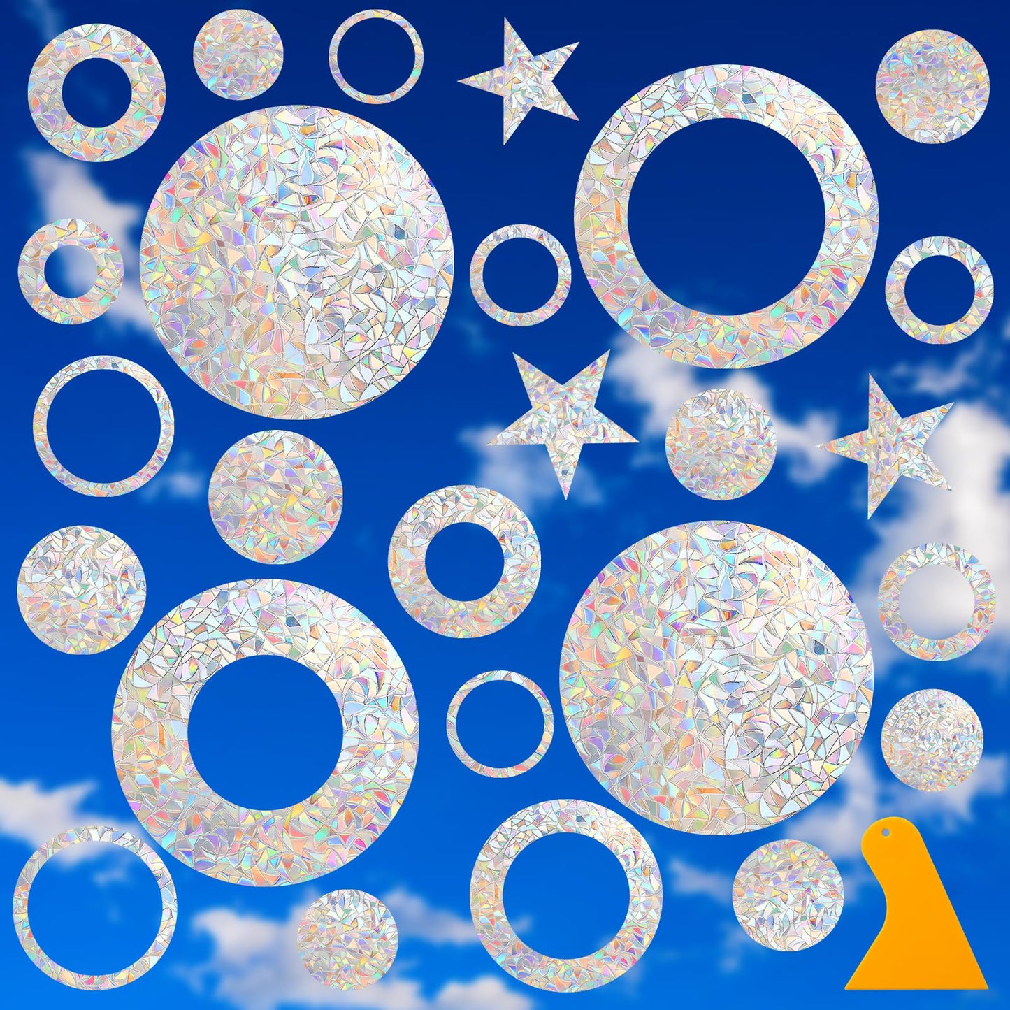 39 Anti Collision Window Decals for Bird Strike Prevention, Window Clings Suncatcher Stickers