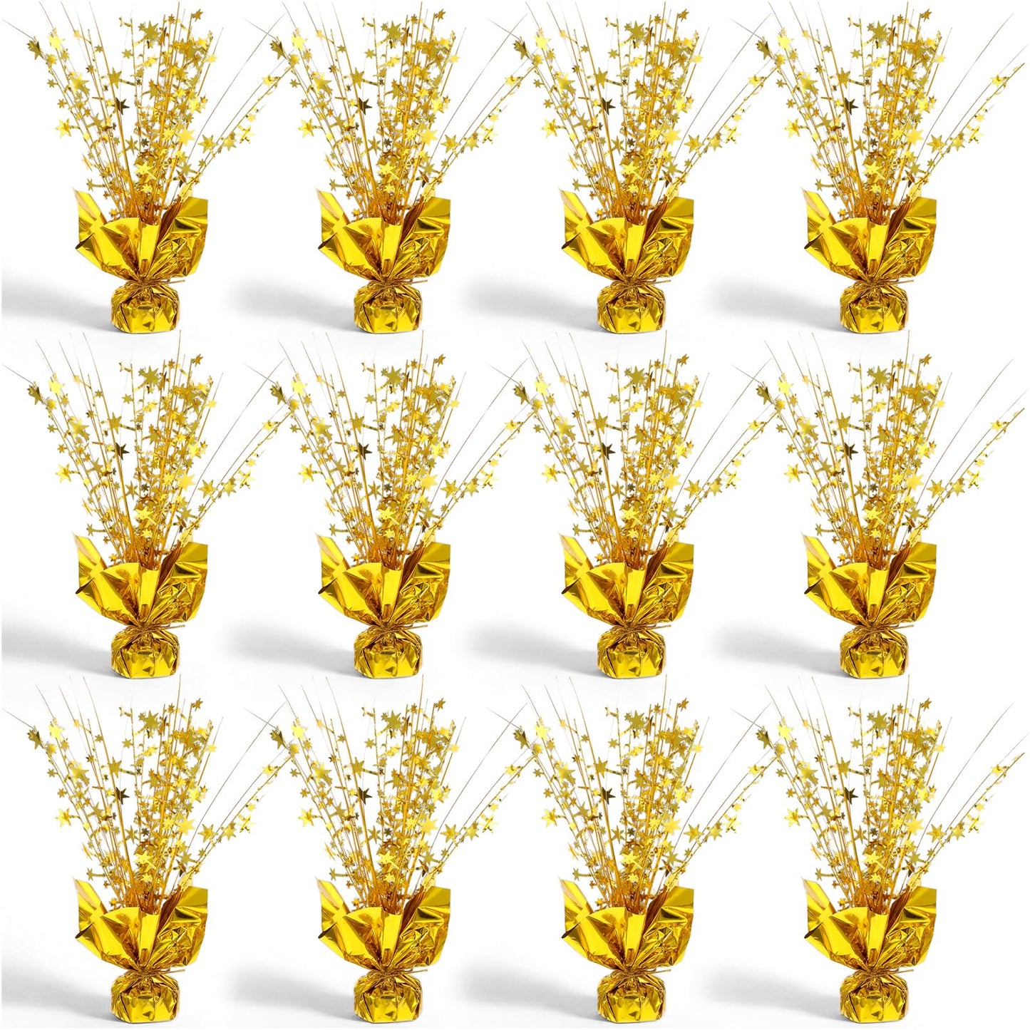 12 Pack Metallic Foil Spray Centerpiece Star Table Decoration Burst Table Centerpieces for Birthday Star Tabletop for Birthday New Years Nye Wedding Anniversary Graduation Holiday Party Supplies Decor
