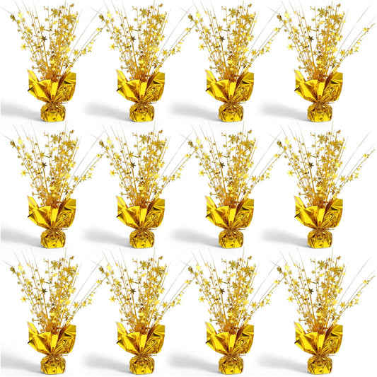 12 Pack Metallic Foil Spray Centerpiece Star Table Decoration Burst Table Centerpieces for Birthday Star Tabletop for Birthday New Years Nye Wedding Anniversary Graduation Holiday Party Supplies Decor