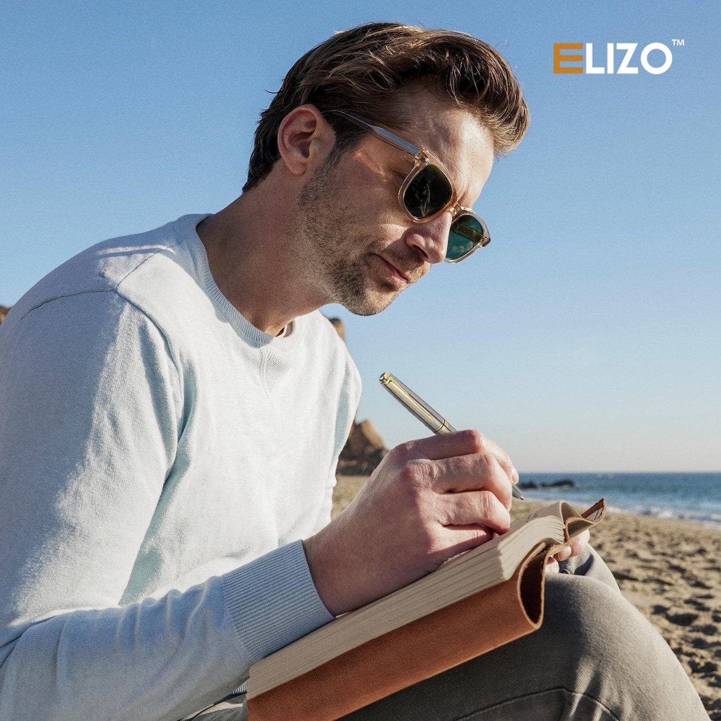 ELIZO Leather Journal Notebook Leather Bound Journal for Men Lined Writing Journals for Women, Small Travel Journal Diary (5x7)
