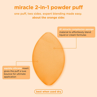 Real Techniques Miracle Complexion Sponge, Makeup Blending Sponge, For Liquid & Cream Foundation, Offers Light To Medium Coverage, Natural, Dewy Makeup, Orange Sponge, Latex-Free Foam, 1 Count