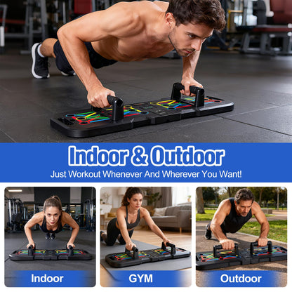 POSKOU Push Up Board With Counter,Pushup Board For Men and Women,Foldable Gym Strength Training Fitness Equipment,Calisthenics Equipment