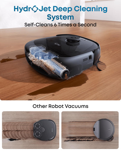 eufy Robot Vacuum E25, HydroJet System with Roller Mop, 20,000 Pa Turbo Suction, All-in-One Robot Vacuum and Mop Combo, Edge-to-Corner Cleaning, Zero-Tangle Design, AI Obstacle Avoidance (Upgraded)