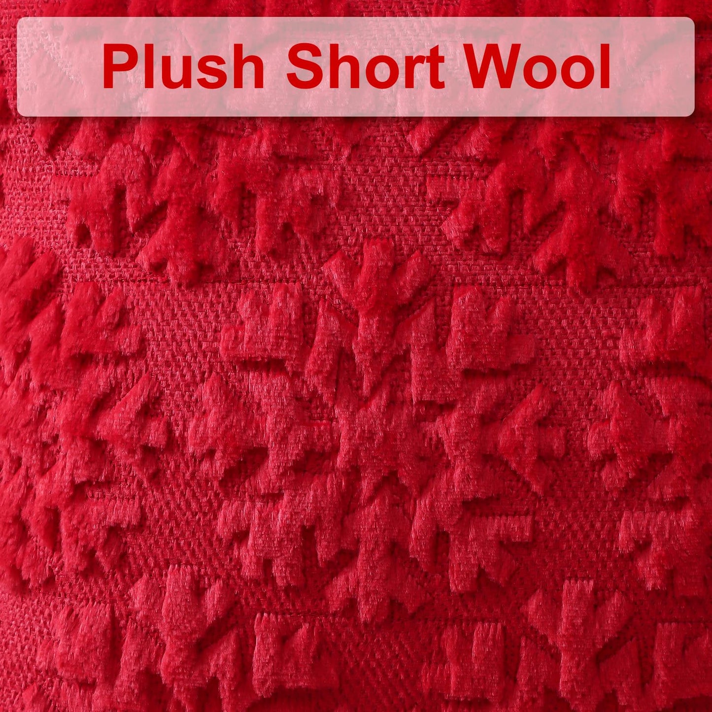 OTOSTAR Set of 2 Xmas Soft Plush Short Wool Velvet Decorative Throw Pillow Covers Rectangular Luxury Style Cushion Case Pillow Shell for Sofa Bedroom Snowflake Red, 16x24 Inch