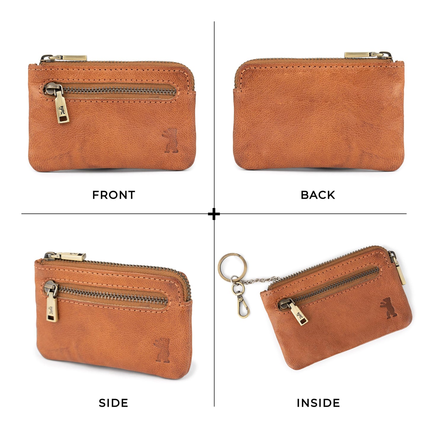 BERLINER BAGS Vintage Leather Key Case Eli, Key Bag Key Organizer Small for Men and Women - Brown