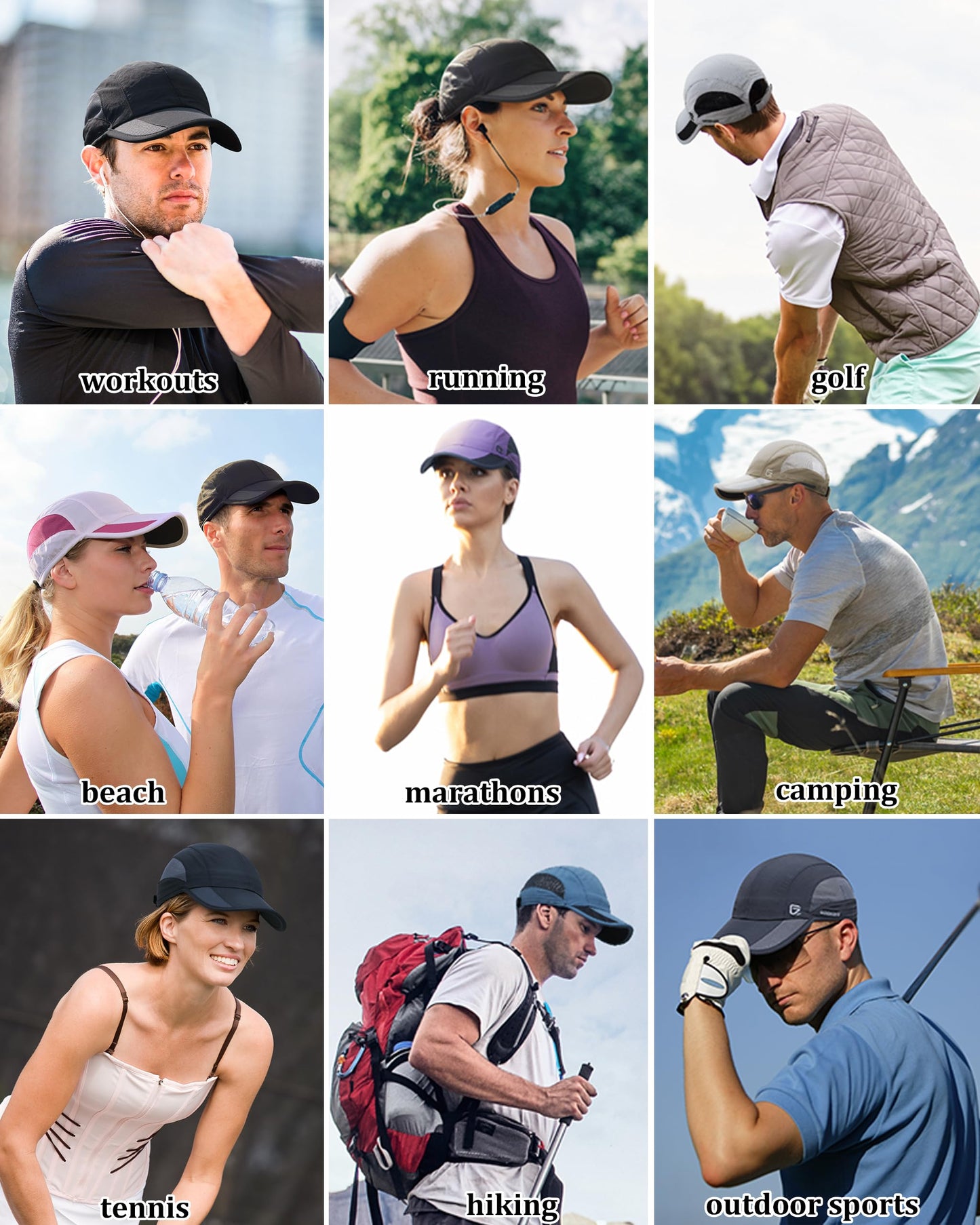 GADIEMKENSD Outdoor Running Hat Men's Cooling UPF50+ Womens Baseball Cap Sport Mesh Sun Hat Trucker Dad Hats Quick Dry Breathable Unstructured for Summer Camping Fishing Hiking Improved Blue L