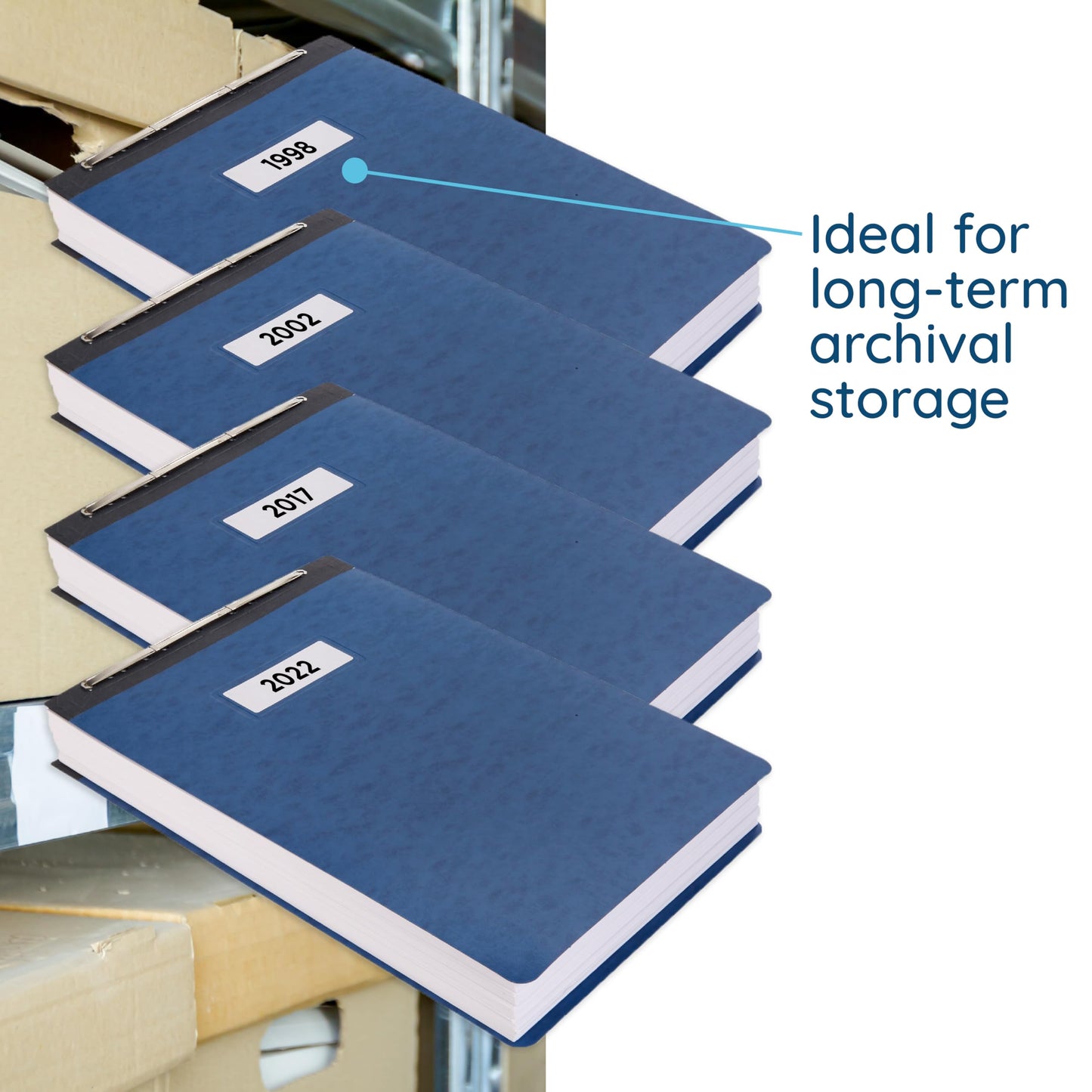 Blue Summit 10 Pressboard Report Covers with Fasteners, 11x17 Folders for Blueprints, 11x17 Binder, 3” Capacity, Navy Blue, 10 Pack