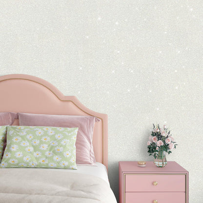VaryPaper Sparkle Off White Glitter Wallpaper Peel and Stick Wallpaper Glitter Contact Paper for Cabinets Decorative Self Adhesive Removable Wall Paper for Bedroom Bathroom Walls 15.7''x78.7''