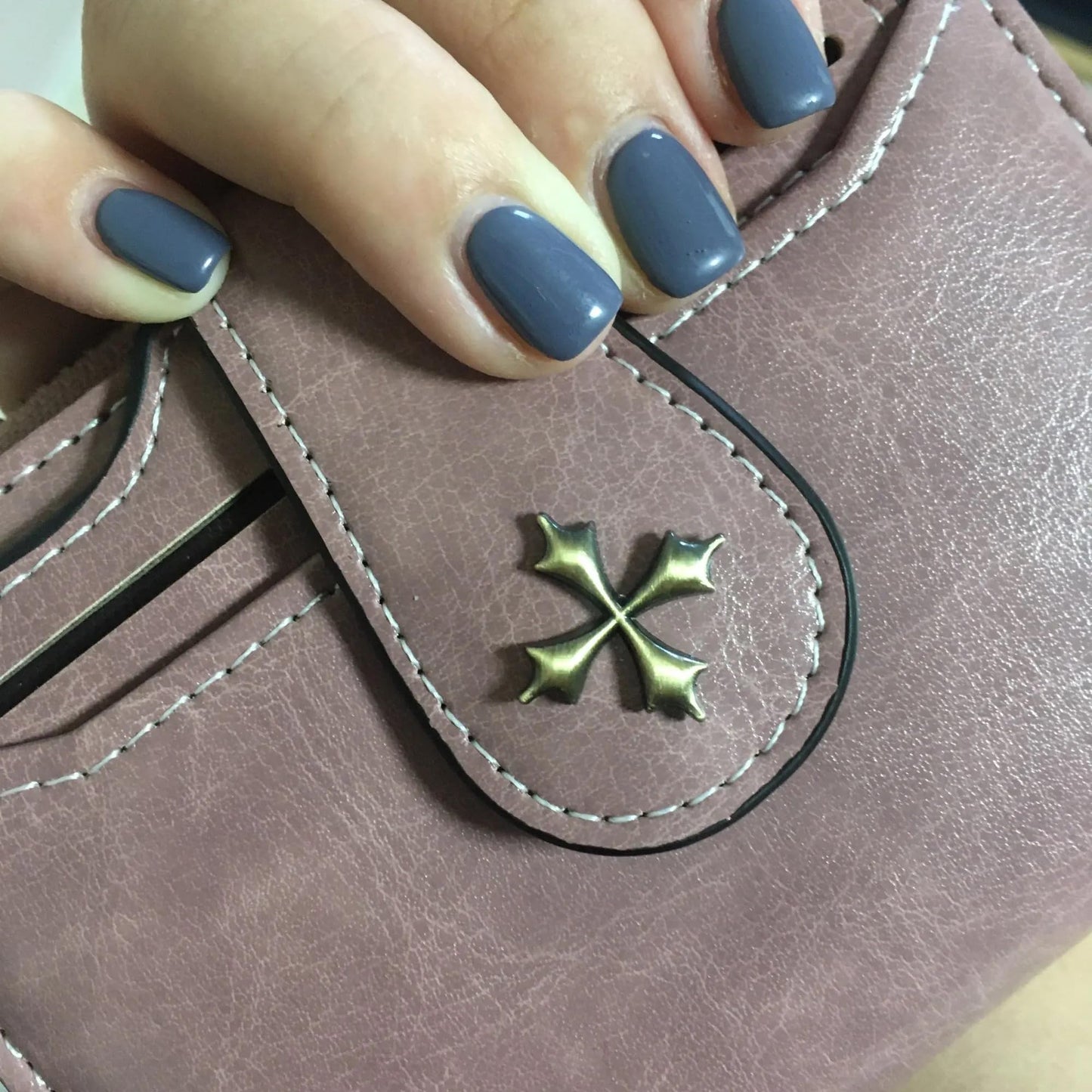 Plinvo Small Vintage Genuine Leather Wallet for Women Bifold Zip Coin Pocket Goth Style Mini Purse Red (Brown1)