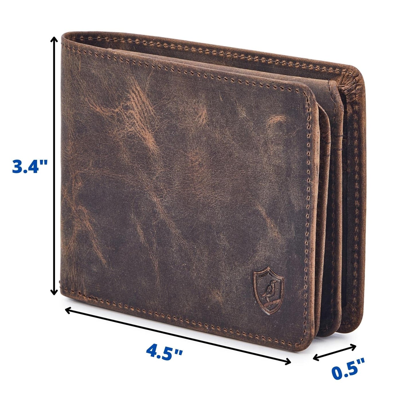 Cochoa Wallet for Men Bifold Leather RFID Blocking High Capacity Slim Card Case with 2 ID Window for Gift (Crazy Horse, Moss)