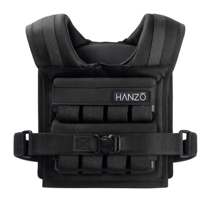 HANZO Weighted Vest for Men & Women 25lbs | 35lbs | 45lbs | 65lbs | Weight Vest With Removable Iron Weights, Adjustable Heavy Duty Weighted Workout Vest for Calisthenics & Fitness Training