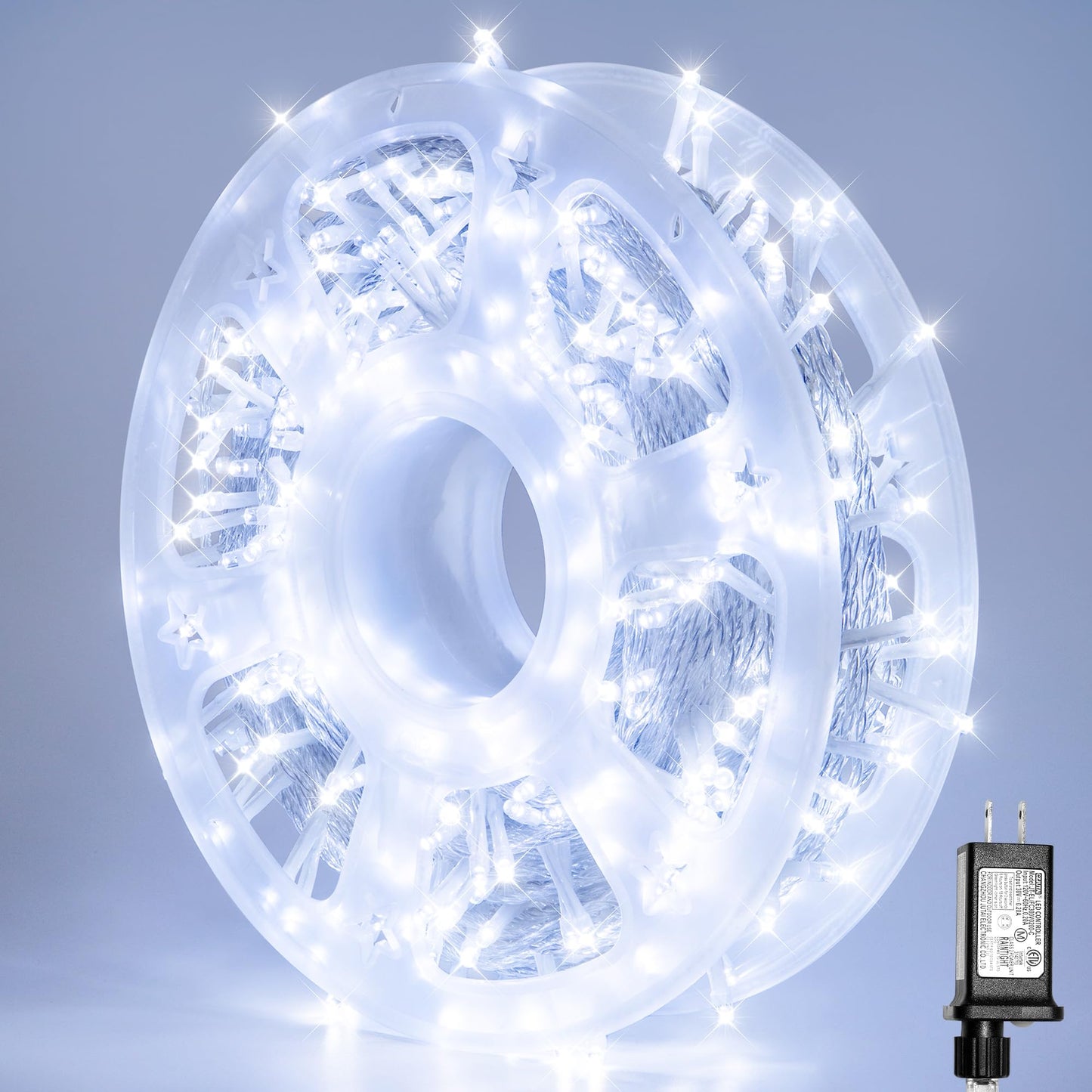 MYGOTO LED String Lights, 165FT 500LED 30V Plug in Waterproof String Lights with 8 Modes for Indoor and Outdoor Party Wedding Home Patio Lawn Garden Supplies (Cool White)