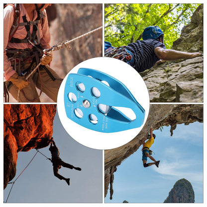lvifloae Outdoor Mountaineering Climbing Large Sideplate Single Sheave Aluminum Rope Pulley Single Sheave