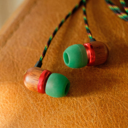 House of Marley Smile Jamaica Wired USB-C Earphones with 9.2mm Driver, Sustainably Crafted, Tangle-Resistant Cable, in Ear Headphones with in-Line Microphone Calls (Rasta) Great Stocking Stuffer Gift