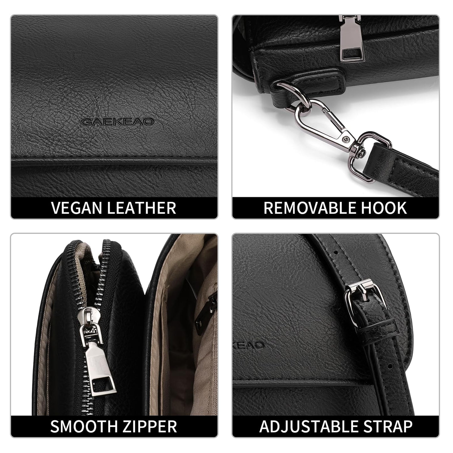 GAEKEAO Small Crossbody Bags for Women Cross Body Purses Vegan Leather Cell Phone Bag Mini Travel Purse with Card Slots